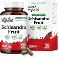 Wild &amp Organic Schisandra Berry Capsules 1000 mg - Mood &amp Relaxation Support - Schisandra Powder Extract Supplement - Vegan No Fillers Non-GMO - 120 Count