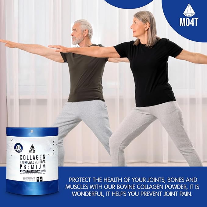MO4T Collagen Peptides- Grass-Fed Collagen- Hydrolyzed Collagen Powder- Unflavored- 2 Pounds Collagen- Large Collagen Powder