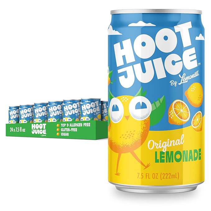 Hoot Juice Original Lemonade 24 Pack + Hoot Juice 3 Pack of Prints