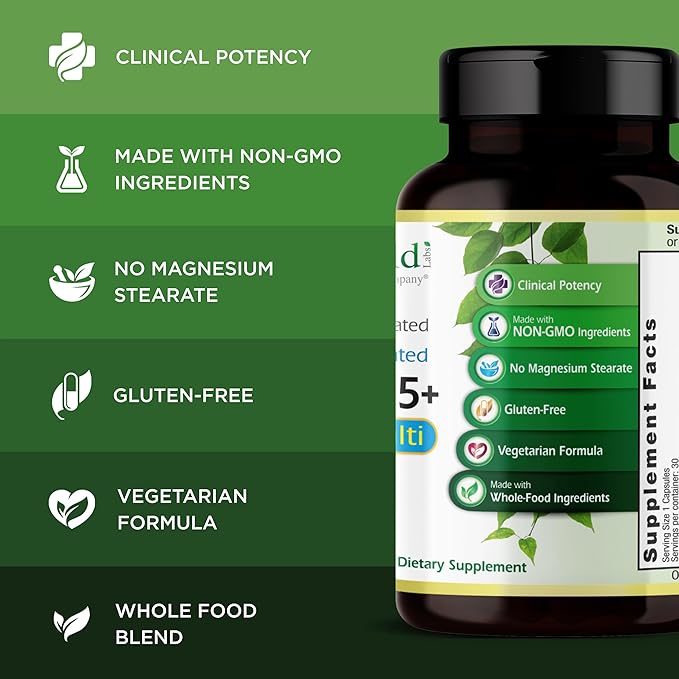 EMERALD LABS Men's 45+ 1-Daily Multi - Made with Saw Palmetto Lycopene &amp More for Heart Bone &amp Immune Support* - Gluten-Free - 30 Vegetable Capsules