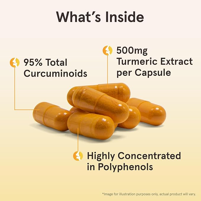 Jarrow Formulas Curcumin 95 Supplement - Turmeric Extract Supplement 500 mg for Antioxidant &amp Joint Support 60 Capsules