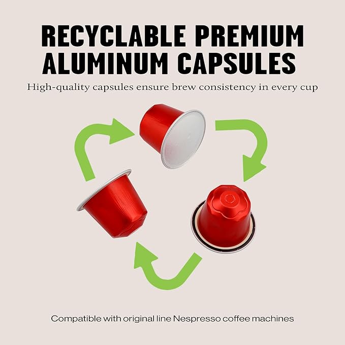 Daddy De Clieu Daredevil Coffee Pods (Bold Dark Roast Arabica and Robusta Blend) Compatible with Nespresso Original Line Machines Recyclable Aluminum Capsules 70 Count