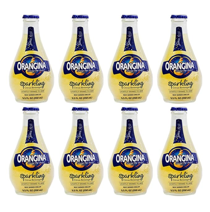 Orangina et sa Pulpe - French Imported Fruit &amp Orange Pulp Soda (8 Pack Total of 67.6oz)