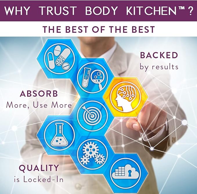 Body Kitchen Youthful Beauty Advanced Collagen Peptides Powder and Resveratrol and Hyaluronic Acid 10oz and Pro-Elastin Count of 60