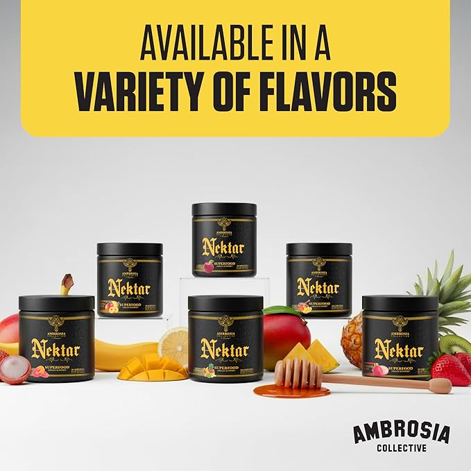 Ambrosia Nektar Superfood Powder | Cycle Support Supplement | Greens Powder Alternative | 13 Superfoods for Liver Kidney and Organ Support | 30 Servings | Apple Symphony