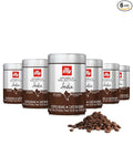 illy Whole Bean Coffee India Single Origin Dark Roast 100% Arabica Premium Italian Coffee Ideal for Espresso Drip Moka and French Press Brewing 8.8oz 6 Pack