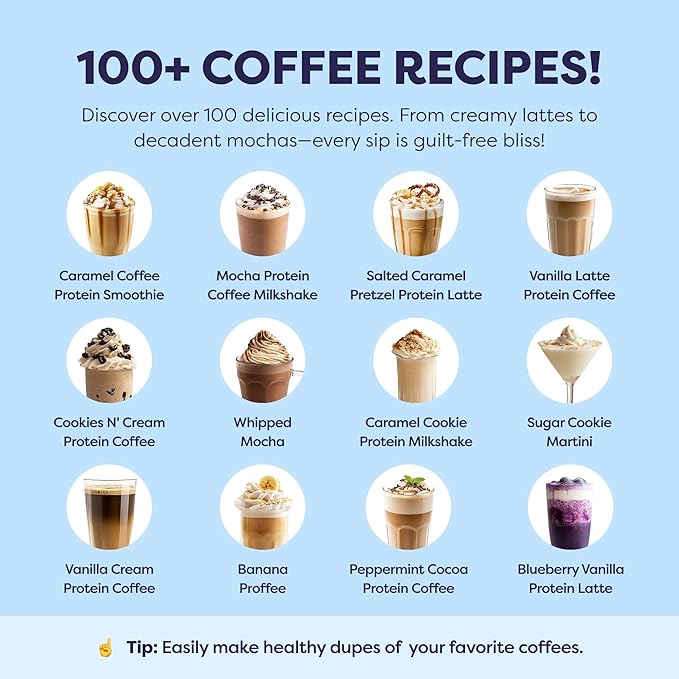 French Vanilla Protein Iced Coffee - Premium Whey Protein &amp Instant Iced Coffees - 100% Natural Cold Brew - Zero Artificial Flavors &amp Sweeteners 80 mg Caffeine No Added Sugar 20 Servings