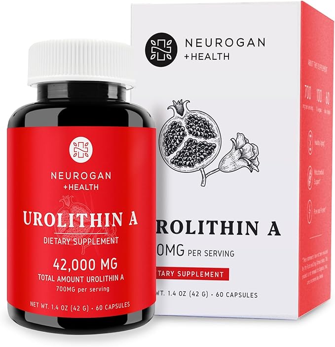 Neurogan Urolithin A Supplement Capsules - 700mg 60 Ct - High-Potency Cellular Health Postbiotic Compound- Sourced from Pomegranate Extract Made in USA Take 1 Daily