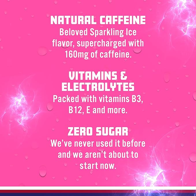 Sparkling Ice Energy Berry Blast 12Pk. Energy Drinks with Vitamins + Antioxidants Zero Sugar. 12 fl oz cans.