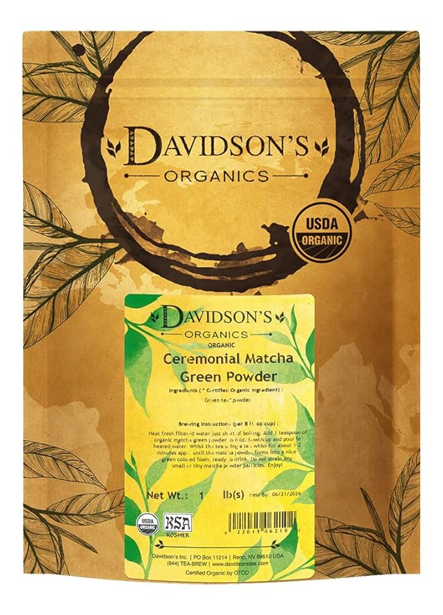 Davidson's Organics Ceremonial Matcha Powder Loose Leaf Tea 16-Ounce Bag