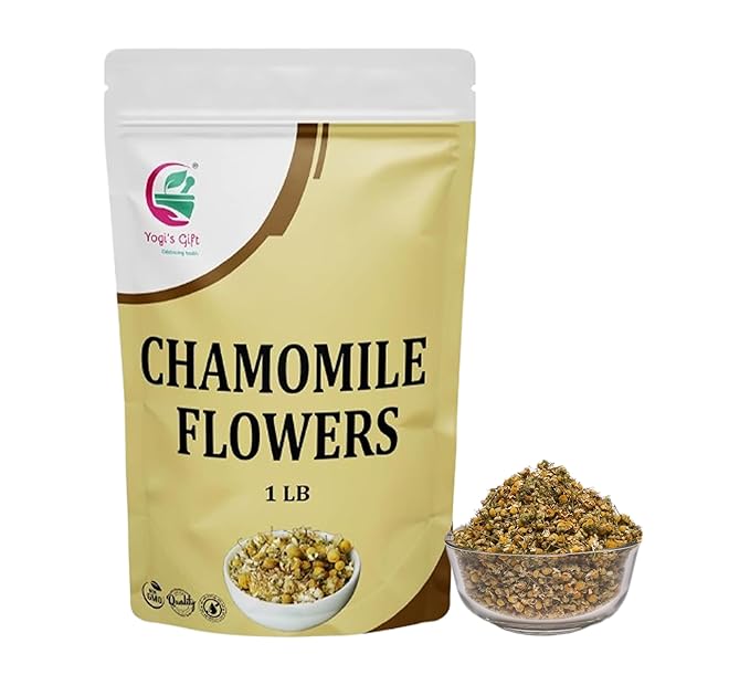 Chamomile Flowers 1 LB 100% Natural Loose Leaf Chamomile Tea Whole Dried Flowers for Herbal Tea 1 LB Bulk Pack Resealable Bag for Freshness - By Yogi’s Gift®