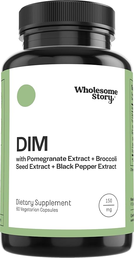 DIM Supplement Women | DIM SGS | Pomegranate Broccoli and Black Pepper Blend | Estrogen &amp Hormone Balance for Women | Cell and Tissue Health | 60-Day Supply | Clean Label Project Certified