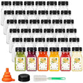 BAKHUK 108pcs 4oz 8oz 16oz Mini Plastic Juice Bottles with Caps Empty Reusable Clear Bulk Beverage Containers for Juice Milk and Other Beverages