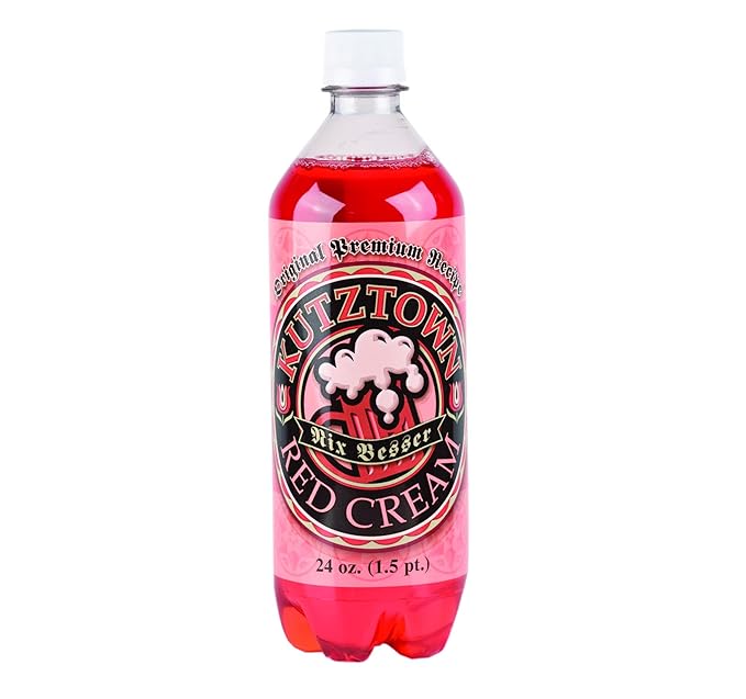 Kutztown Soda- Your Choice of 9 Flavors in a Case Pack of 24/24 oz. Bottles (Red Cream)