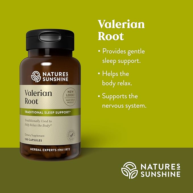 Nature's Sunshine Valerian Root 100 Capsules | Herbal Supplement Promotes Relaxation Supports Sleep and Delivers Natural Nervous System Support