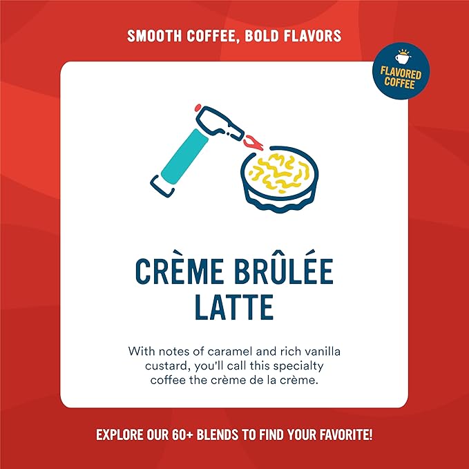 Cameron's Coffee Holiday Roasted Ground Coffee Bag Flavored Crème Brulee Latte 12 Ounce (Pack of 6)