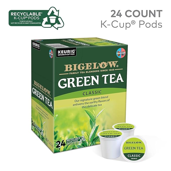 Bigelow Green Tea Keurig Single-Serve K-Cup Pods (Pack of 24)