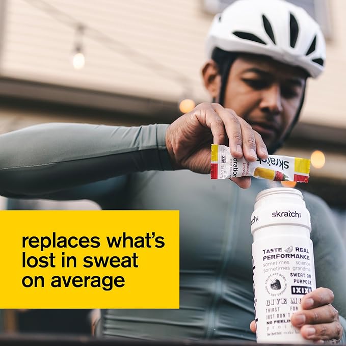 Skratch Labs Hydration Sports Drink Mix Packets – Real‑Fruit Electrolyte Powder for Fast Hydration &amp Endurance | Strawberry Lemonade | 20 Pack | Vegan Non‑GMO Clean Ingredients