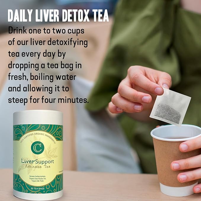 Dr. Cowan’s Garden Organic Ashitaba Herbal Tea 20 Tea Bags - Liver Detox Rooibos Tea Bags with Milk Thistle Calming Liver Support &amp Cleanse for Health and Well-Being Ashitaba Herbs Grown in the