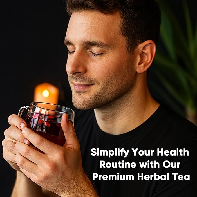 Kidney Tea Formula Ginseng Six Treasure Tea 10 Precious Ingredients Formula 260g/Box Ginseng Five Treasure Teabag Chinese Herbal Teas Support Kidney and Live Health for Men Women (20 bags/2Box)