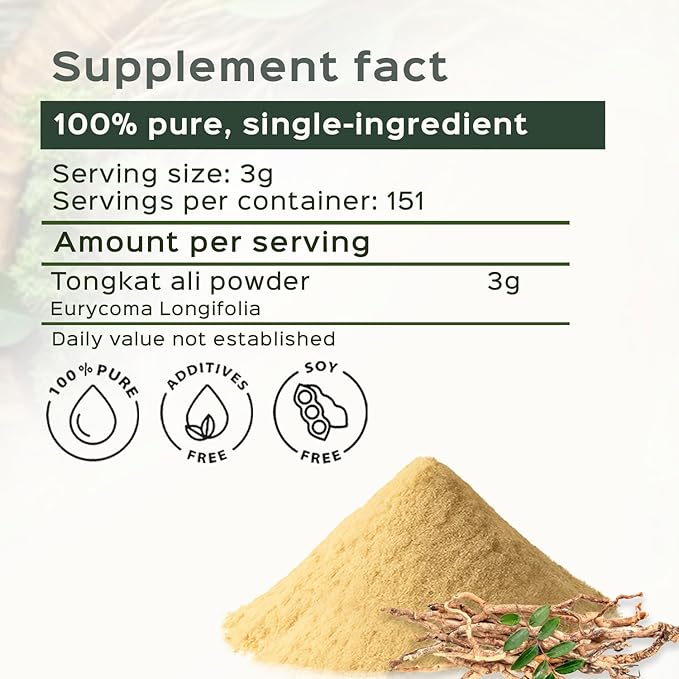 bixa BOTANICAL Tongkat Ali Root Powder – 1 lb (16 oz) | Tongkat Ali for Men &amp Women | Gluten-Free Non-GMO Steam Treated Vegan 100% Pure – Natural Health Support for Energy &amp Wellness