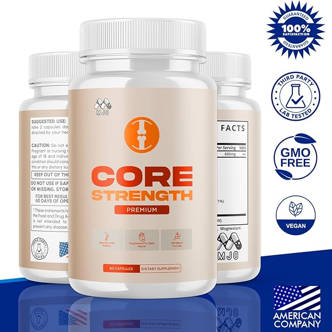 Core Strength Joint Support Capsules Official CoreStrength Pills with All Natural Ingredients Advanced Overall Health &amp Wellness Support Supplement with Maximum Strength Multivitamins (60 Capsul