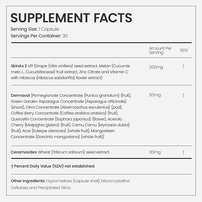 O'blossom Super Skin Beauty Supplement with SkinAx2 - Clinically Proven Best Sellers for Super Youth: Boosts Elasticity by 84% Reduces Wrinkle Depth by 18% Increases Collagen Production by 34%