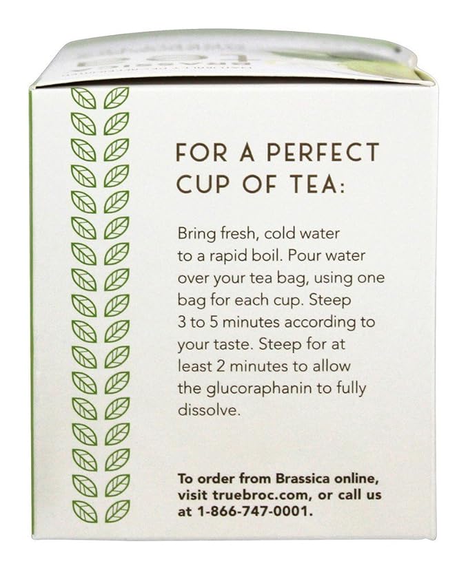Brassica Tea Sencha Green Tea with truebroc 16 Tea Bags (6 pack)