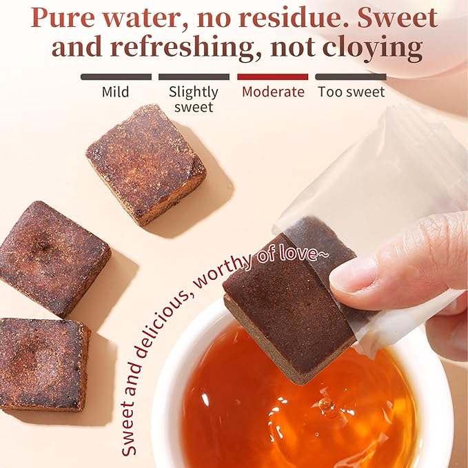 Baihuatang Premium Handmade Ancient Brown Sugar for Tea 270g Handmade Chinese Black Sugar Cubes | Ancient Craft Natural Sweetness | Individually Wrapped 古法黑糖 独立包装