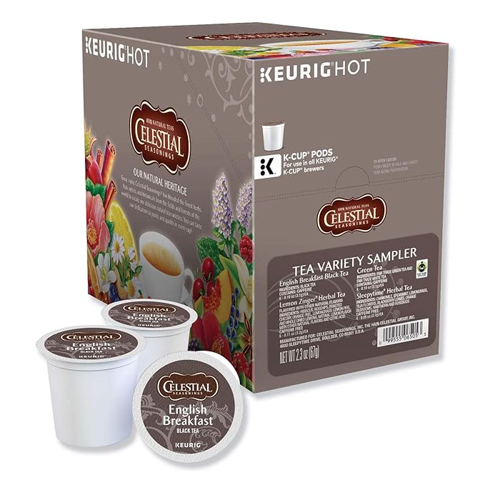 Celestial Seasonings Tea Sampler Keurig Single-Serve K-Cup Pods Variety Pack 22 Count