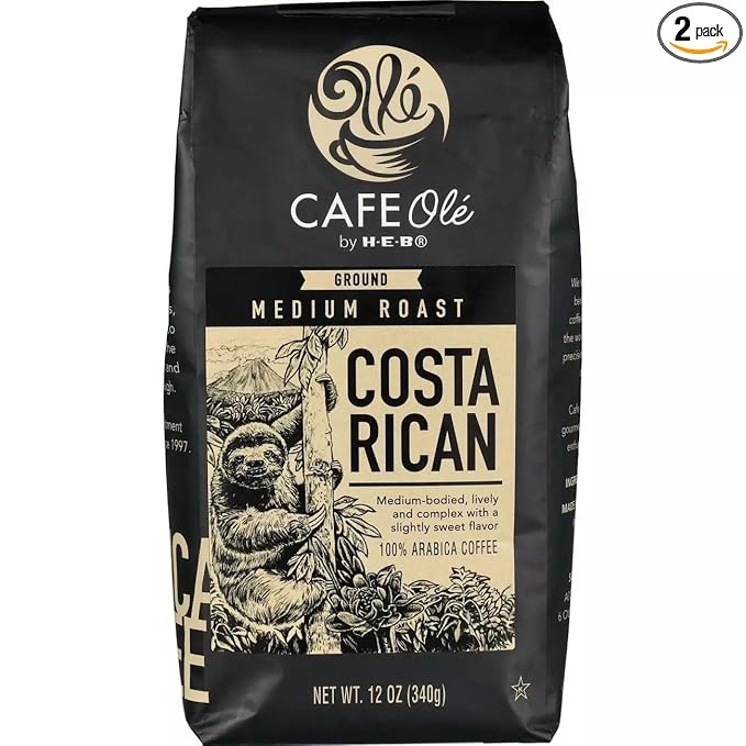 CAFE Olé by H‑E‑B Medium Roast Costa Rican Ground Coffee 12 oz 2 Bags