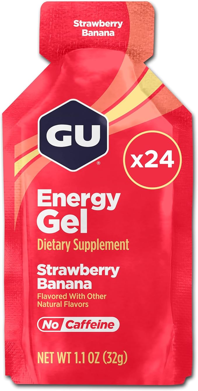 GU Energy Original Sports Nutrition Energy Gel Strawberry Banana 24 Count Box
