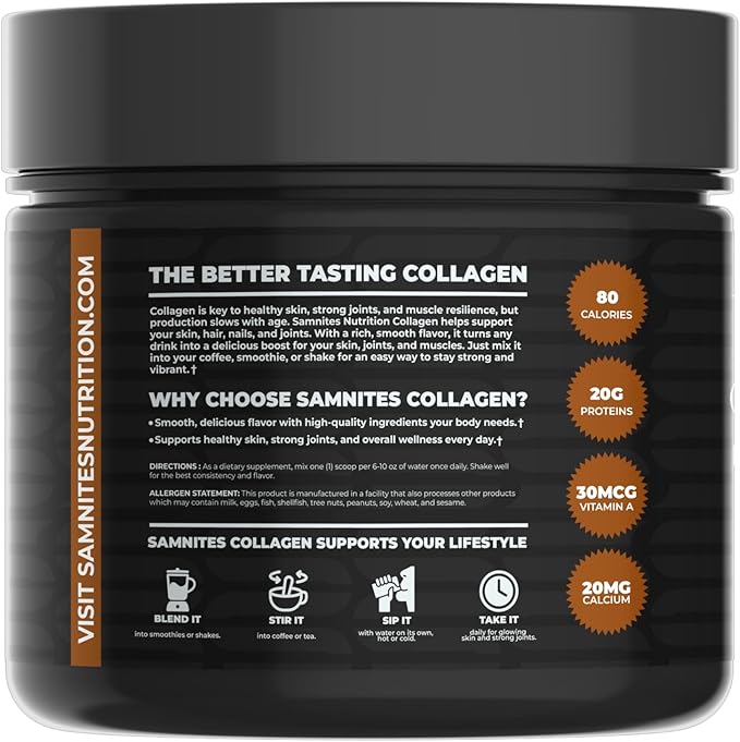 Collagen Powder Cinnamon Roll Flavor 20g Protein Natural Ingredients Gluten Free No Artificial Colors Supports Skin Hair Joints