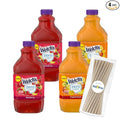Welch's Zero Sugar Strawberry and Tropical Punch Fruit Juice Drink 64 fl oz Plastic Bottles 4 Pack + 15 Sugarcane Disposable Straws by KOOL8SHOP Infinite Deals