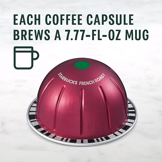 Starbucks by Nespresso Vertuo French Roast Dark Roast Coffee 32-count Coffee Pods Brews 7.8 oz.