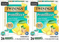 Twinings Probiotics Lemon &amp Ginger Herbal Tea Supports Digestive Health Single Serve K-Cup Pods for Keurig Naturally Caffeine Free 24 Count (Pack of 2)