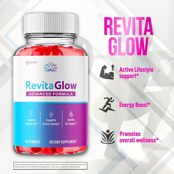 RevitaGlow Gummies Official Revita Glow Gummies with Apple Cider Vinegar Advanced Formula Skin Health Support Supplement with Premium Beauty Vitamins Revitaglow Women's Health Support (60 Gummies)