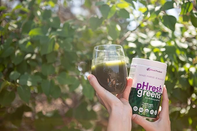 pHresh Greens Raw Alkalizing Superfood Greens Powder - 1 Month Supply | Gluten-Free | Natural Enzymes | Raw Nutrients | Approved for Intermittent Fasting and Keto Diets | 5 Ounces