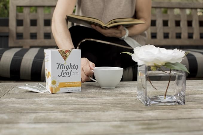 Mighty Leaf Whole Leaf Tea Chamomile Citrus 45 Tea Bags (Pack of 3 15CT each) Individual Pyramid-Style Tea Sachets of Uncaffeinated Herbal Tisane with Chamomile and Orange Peel