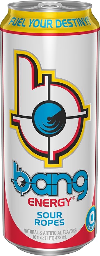 Bang Energy Sour Ropes Sugar-Free Energy Drink 16-Ounce | Pack of 12