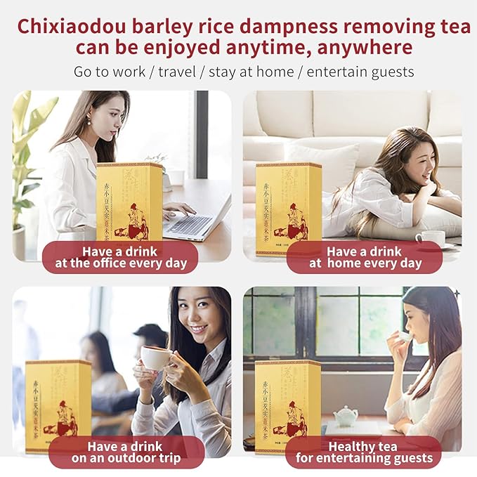 Hee Creek Red Bean Coix Seed Tea 10.58oz/300g (60 bags) Clearing DampnessChixiaodou Job tears Gardenia Orange peel Barley Gorgon fruit Buckwheat 赤小豆薏米芡实茶 祛湿茶