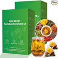 Goji Berry Chrysanthemum Tea for Liver Health 8 Excellent Raw Material Formulas Chinese Health Herbal Tea Liver Cleanse &amp Detox Herbal Tea Bags 15Bag Vegan Sugar-Free &amp Caffeine-Free (2B