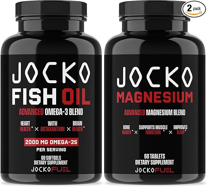 Jocko Fuel 2 Pack Supplement Bundle - Jocko Magnesium + Jocko Fish Oil