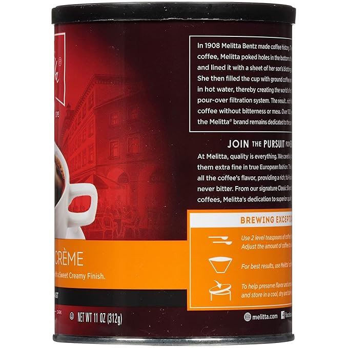 Melitta Ground Coffee Hazelnut Crème 11oz Can (Pack of 2)