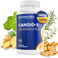 BioMatrix Candid-X Gut Cleanse with Berberine Oregano Sodium Caprylate Chamomile Ginger PAU D'arco Digestive Supplement for Men and Women | 90 Capsules