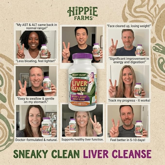 Liver Cleanse Support Supplement w Organic Milk Thistle - Nature's Secret Agent Blend - 60 Vegan Capsules
