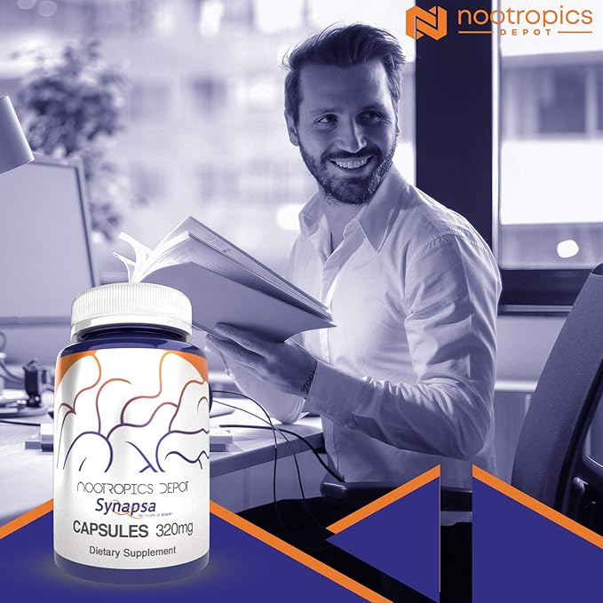 Nootropics Depot Synapsa Bacopa Monnieri Capsules | 320mg | 180 Count | Whole Plant Extract | Ayurvedic Herb | Adaptogen Supplement | to Enhance Learning Memory and Mental Performance