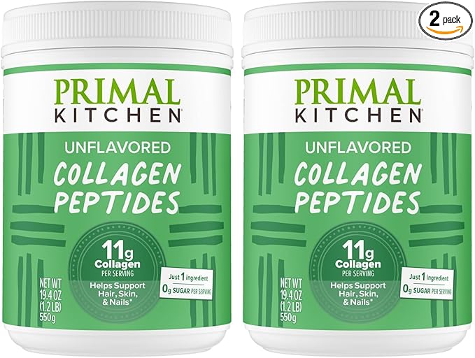 Primal Kitchen Collagen PeptidesUnflavored Collagen Powder1.2 Pounds(Pack of 2)