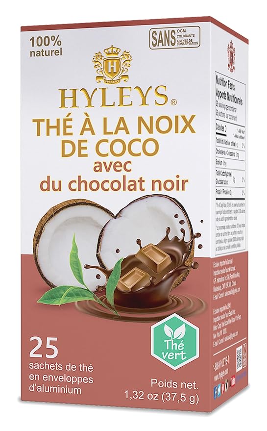 12 Pack of Natural Wellness Coconut Tea With Dark Chocolate - 25 Tea Bags (Gmo Free Gluten Free Dairy Free Sugar Free &amp 100% Natural)