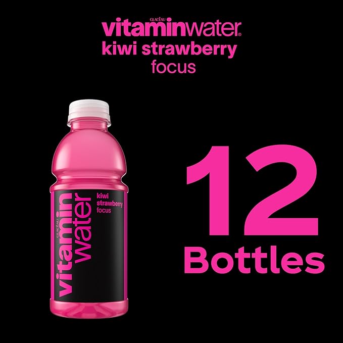 vitaminwater Focus Kiwi Strawberry Nutrient Enhanced Flavored Water Beverage 20 fl oz Bottles 12 Pack